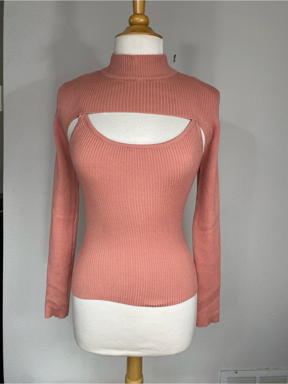 Crave Fame Juniors Mauve Ribbed Knit Tank + Bolero Set Size Medium Balletcore